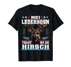 Mei Lederhosn trogt no da Hirsch Kinder Trachten Oktoberfest T-Shirt von Bayern Wiesn Bekleidung Volksfest Outfit Herren