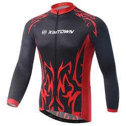 Baymate Unisex Thermo Fahrradbekleidung Windundurchlässig Fahrradtrikot Langarm 2XL von Baymate