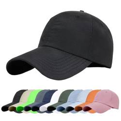 Baynetin Baseball Cap, Atmungsaktive Freizeit UV Baseballmütze Sport Cap Verstellbar Basecap, Sonnenschutz Baseballkappe (Schwarz) von Baynetin