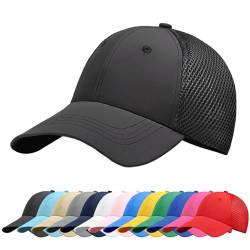 Baynetin Baseball Kappe Unisex Klassisch Verstellbar Atmungsaktive Sportlicher Sonnenschutz Basecap Atmungsaktive Masche Freizeit UV Baseballmütze (Schwarz) von Baynetin