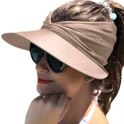 Baynetin Damen Visor Sonnenhut mit Großer Krempe, UV Protection Strand Sportmütze Strandhut Sommerhut,Sonnenvisorhüte für Frauen und Damen UV-Schutz (Rosa) von Baynetin