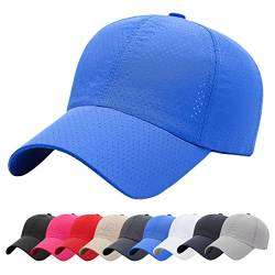 Baynetin Masche Baseball Kappe, Herren Atmungsaktive Schnell Trocknend Basecap, Mesh Freizeit UV Baseballmütze Verstellbar Sport Cap (Blau) von Baynetin