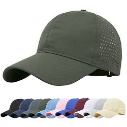 Baynetin Mesh Baseball Kappe, Atmungsaktive Schnell Trocknend Basecap, Masche Freizeit UV Baseballmütze Sport Cap Verstellbar (Armeegrün) von Baynetin