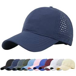 Baynetin Mesh Baseball Kappe, Atmungsaktive Schnell Trocknend Basecap, Masche Freizeit UV Baseballmütze Sport Cap Verstellbar (Dunkelblau) von Baynetin