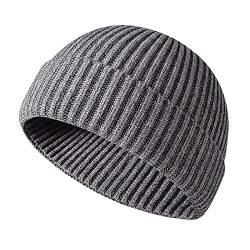 Retro Trawler Winter Beanie Hat, Unisex Fischermütze Dockermütze Rollmütze Winter Hut Baseballkappe Cappello Antivento (Grau) von Baynetin