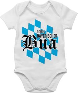 BZ10 Baby Body Strampler - Bayern Kinder - 100% bayerischer Bou - 1/3 Monate - Weiß - bayrisch bavaria bavarian babybody kleidung bayrische bayerisch babystrampler mädchen bayerische bayrischer von Bazi Shirts
