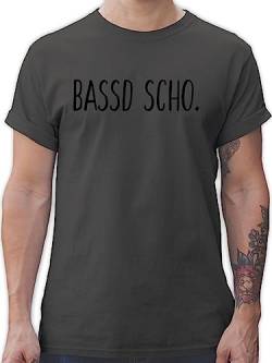 L190 Schlichtes Männer Shirt - Franken Kinder - Bassd Scho. - 3XL - Dunkelgrau - Franke Scho Tshirt t-Shirts t-Shirt t Herren für Mann von Bazi Shirts