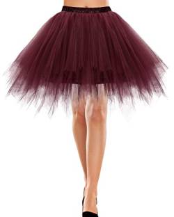 50er Jahre Petticoat Rock Petticoat Karneval Retro Tutu Ballet TüllRock Karneval kostüme Cosplay Rock Burgundy L von Bbonlinedress
