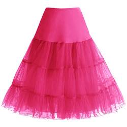 Bbonlinedress 1950 Petticoat Reifrock Unterrock Petticoat Underskirt Crinoline für Rockabilly Sommerkleid Damen Rose L von Bbonlinedress