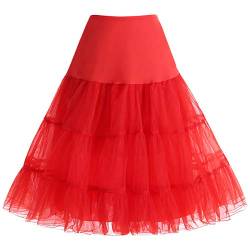 Bbonlinedress 1950 Petticoat Reifrock Unterrock Petticoat Underskirt Sommerkleid Crinoline für Rockabilly Kleid Red M von Bbonlinedress