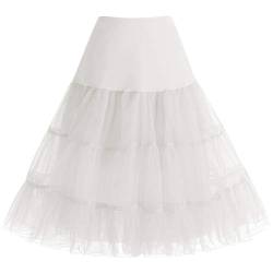 Bbonlinedress 1950 Petticoat Unterrock Crinoline Underskirt Reifrock Rock für 50er Vintage Cocktailkleid Ivory M von Bbonlinedress