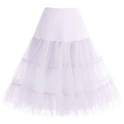 Bbonlinedress Petticoat Unterrock Crinoline Underskirt Reifrock Rock für 50er Vintage Cocktailkleid Weiß White XL von Bbonlinedress