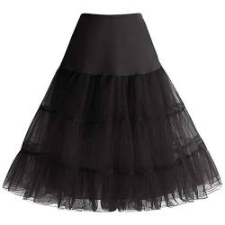 Bbonlinedress Sommerkleid Damen Petticoat Unterrock Crinoline Underskirt Reifrock Rock für 50er Vintage Cocktailkleid Black S von Bbonlinedress