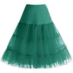 Bbonlinedress Sommerkleid Damen Petticoat Unterrock Crinoline Underskirt Reifrock Rock für 50er Vintage Cocktailkleid DarkGreen S von Bbonlinedress