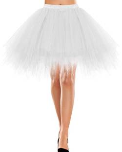 Bbonlinedress Tutu TüllRock Winter Petticoat Unterrock Winter Rock Winter 50er Vintage Ballet Blase Tanzrock Winter Tanzkleid Ballkleid Kurz Retro Rock Winter Petticoat White S von Bbonlinedress