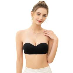 Bcenoilua Damen Trägerloser BH Vollschalen Rutschfester Unsichtbarer Gepolstert Minimizer BH Push Up Abnehmbare Bandeau Bügel BHS von Bcenoilua