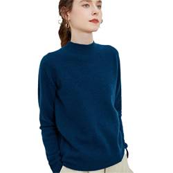 Bciopll Damen Kaschmir Pullover Rollkragen Vintage Pullover Herbst Winter Kleidung Langarm, marineblau, 48 von Bciopll