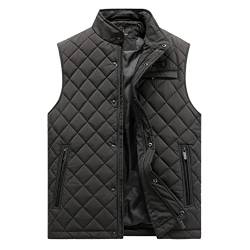 Herren Frühling Business Freizeit Tasche Warm Weste Herbst Outfits Ärmellos Mantel Jacke Weste, Schwarz 01, XXL von Bciopll