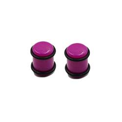 Bcughia Acryl Ohr Plug 10mm Plug Ohrringe Damen Violett Zylinder Ear Tunnel Set, 2 Stück von Bcughia