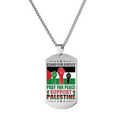 Bduttlefish Palästina-Halskette, ich unterstütze Palästina-Halskette, ich stehe mit Palästina-Halskette, Pray for Peace-Halskette, Palästina-Karten-Schmuck, Geschenke, patriotischer Schmuck für von Bduttlefish