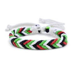Palästinensisches Flaggen-Armband, palästinensisches rotes, grünes, weißes, schwarzes Seil, handgewebtes Armband, verstellbares palästinensisches Armband, unterstützt Palästina-Armband, patriotischer von Bduttlefish