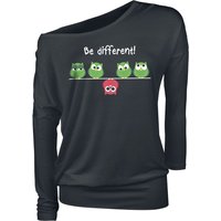 Be Different! Langarmshirt - XS - für Damen - Größe XS - schwarz von Be Different!