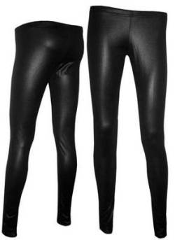 Be Jealous - Damen Leggings Matt Wetlook Glänzendes Leder Knöchellang Übergrößen - Schwarz, XXL, EU 46 von Be Jealous