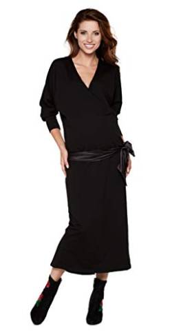 Be Mama - Maternity & Baby wear Kleid für Schwangere Stillkleid Maxikleid, Modell: CARLOSA, schwarz, L von Be Mama - Maternity & Baby wear