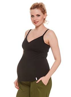 Be Mama - Maternity & Baby wear Umstandsmode Top, Umstandstop, Baumwolltop für Schwangere, Stilltop, Modell: Nappy, schwarz, Größe XL von Be Mama - Maternity & Baby wear