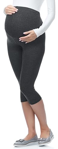 Be Mammy 3/4 Umstandsleggings aus Viskose BE-03 (Dunkelmelange, M) von Be Mammy