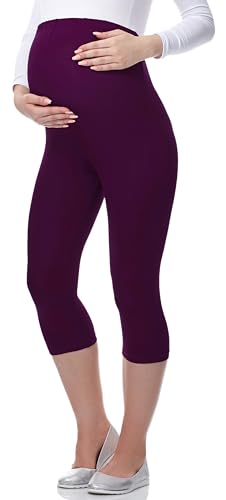 Be Mammy 3/4 Umstandsleggings aus Viskose BE-03 (Pflaume, L) von Be Mammy