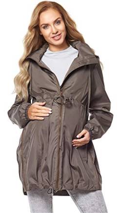 Be Mammy Damen Parka Übergangsjacke Herbstjacke Umstandsjacke BE20-213 (Khaki, 36) von Be Mammy