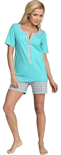 Be Mammy Damen Schlafanzug Stillpyjama J5ST3N2 (Türkis, XL) von Be Mammy