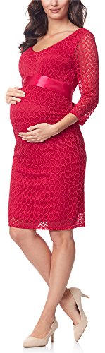 Be Mammy Damen Umstandskleid Maternity Schwangerschaftskleid BE20-170 (Himbeerrosa2, L) von Be Mammy