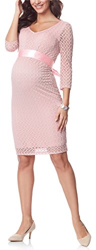 Be Mammy Damen Umstandskleid Maternity Schwangerschaftskleid BE20-170 (Puderrosa2, L) von Be Mammy