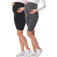 Be Mammy Umstandsleggings 2Pack Kurze Umstandsleggings aus Baumwolle BE20-228 (2-tlg) elastischer Bund von Be Mammy