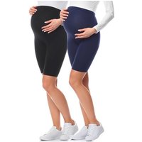 Be Mammy Umstandsleggings 2Pack Kurze Umstandsleggings aus Baumwolle BE20-228 (2-tlg) elastischer Bund von Be Mammy