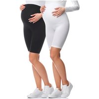 Be Mammy Umstandsleggings 2Pack Kurze Umstandsleggings aus Baumwolle BE20-228 (2-tlg) elastischer Bund von Be Mammy