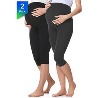 Be Mammy Umstandsleggings 3/4 Umstandhose 2Pack BE20-229 (2-tlg) aus Baumwolle von Be Mammy