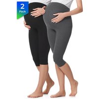 Be Mammy Umstandsleggings 3/4 Umstandhose 2Pack BE20-229 (2-tlg) aus Baumwolle von Be Mammy