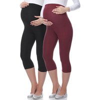 Be Mammy Umstandsleggings 3/4 Umstandsleggings aus Viskose BE-03 2er Pack (2-tlg) elastischer Bund von Be Mammy