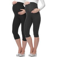 Be Mammy Umstandsleggings 3/4 Umstandsleggings aus Viskose BE-03 2er Pack (2-tlg) elastischer Bund von Be Mammy