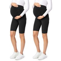 Be Mammy Umstandsleggings Kurze Umstandsleggings aus Viskose BE-04 (2-tlg) elastischer Bund von Be Mammy