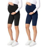 Be Mammy Umstandsleggings Kurze Umstandsleggings aus Viskose BE-04 (2-tlg) elastischer Bund von Be Mammy