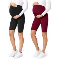 Be Mammy Umstandsleggings Kurze Umstandsleggings aus Viskose BE-04 (2-tlg) elastischer Bund von Be Mammy