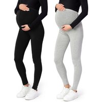 Be Mammy Umstandsleggings Lange Umstandsleggings aus Viskose BE-02 2er Pack (2-tlg) elastischer Bund von Be Mammy