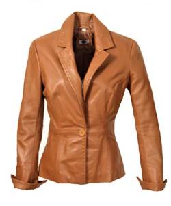 Be Noble Lederjacke - Lederblazer aus Echtleder Cognac - Chicago (XL) von Be Noble