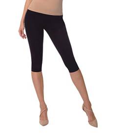 BeComfy Damen Leggings 3/4 Capri aus Baumwolle Viele Größen&Farben Blickdichte Leggins Rot Schwarz Graphit Grau Weiß Blau Rosa Beige (46, Marineblau) von BeComfy