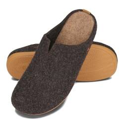 BeComfy Filzpantoffeln für Herren Hausschuhe mit Flexible Gummisohle Leichte Herrenpantoffeln Modell Komfort 39-47 EU (Braun, EU Schuhgrößensystem, Erwachsene, Numerisch, M, 39) von BeComfy