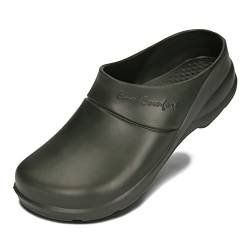 BeComfy Unisex Eva Clogs Gartenschuhe Damen Herren Gartenclogs wasserdichte Sehr Leichte Pantoletten 36 – 47 EU (Grün, EU Schuhgrößensystem, Erwachsene, Numerisch, M, 42) von BeComfy